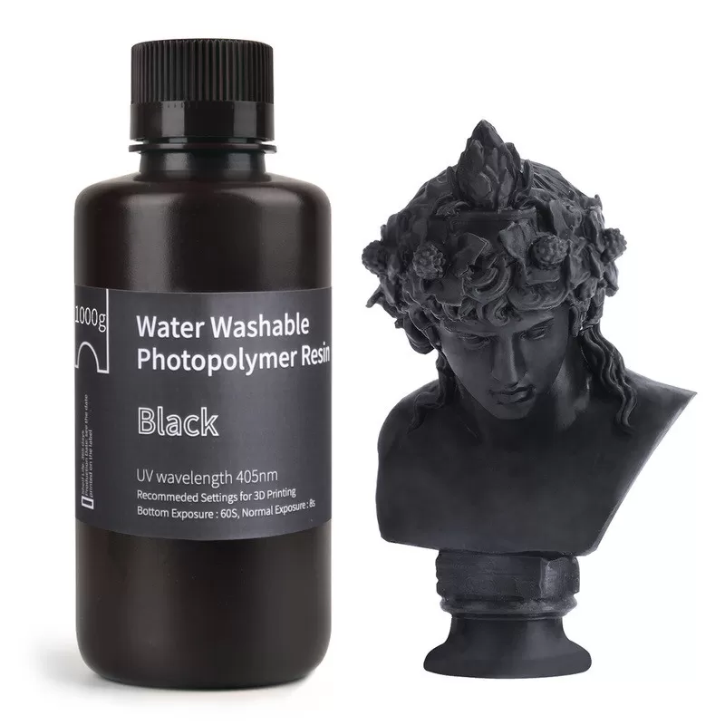 Résine Lavable à l'eau Noire Elegoo - 1000 ml Résine Lavable à l'eau Noire Elegoo - 1000 ml