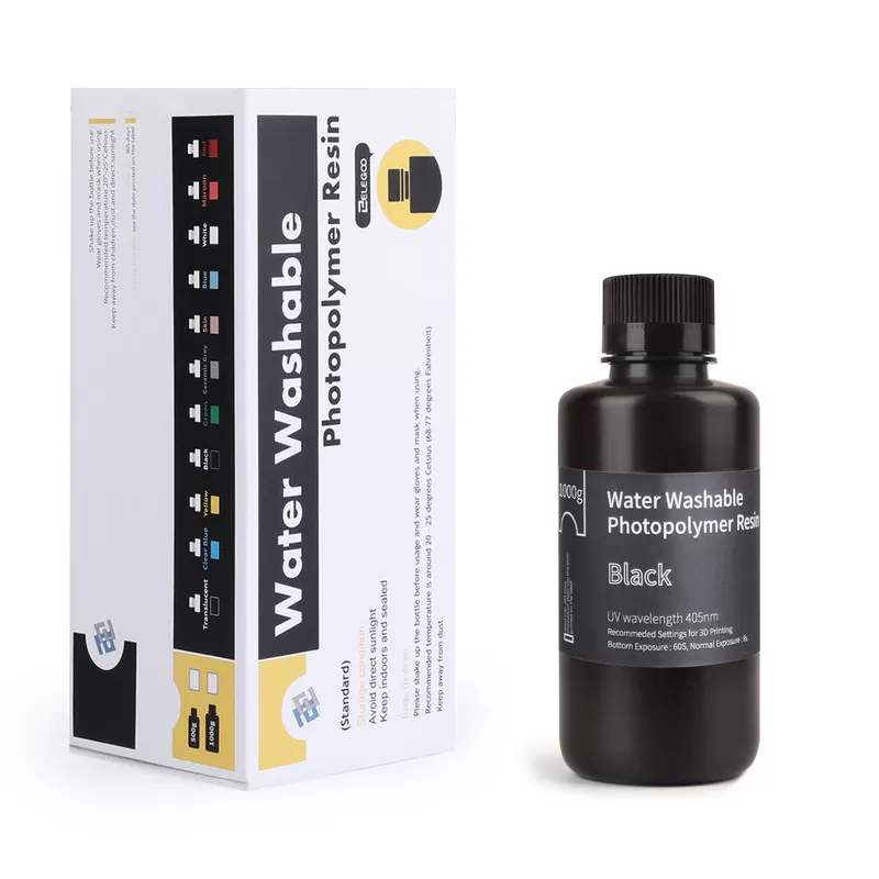 Résine Lavable à l'eau Noire Elegoo - 1000 ml (5) Résine Lavable à l'eau Noire Elegoo - 1000 ml (5)