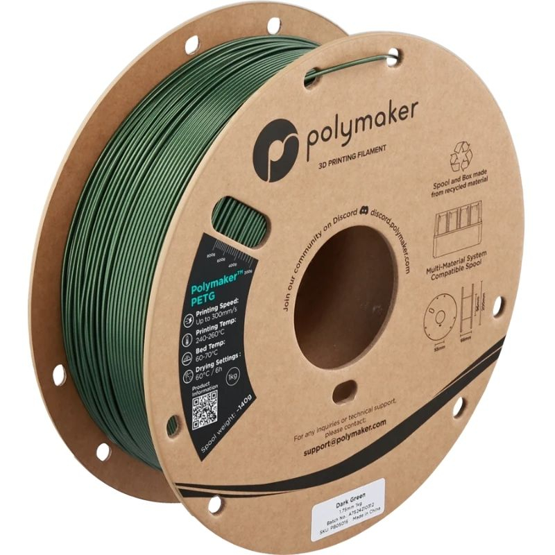 Polymaker PETG Verde Oscuro - 1,75mm - 1kg