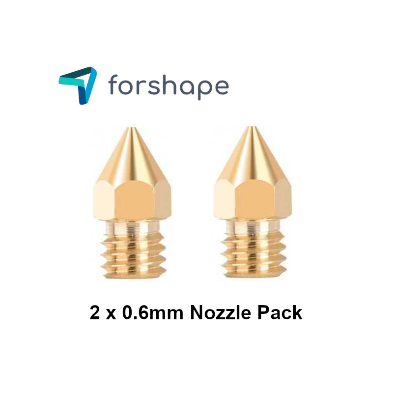 Lot de 2 Buses Laiton MK8 Forshape 0.6mm Lot de 2 Buses Laiton MK8 Forshape 0.6mm