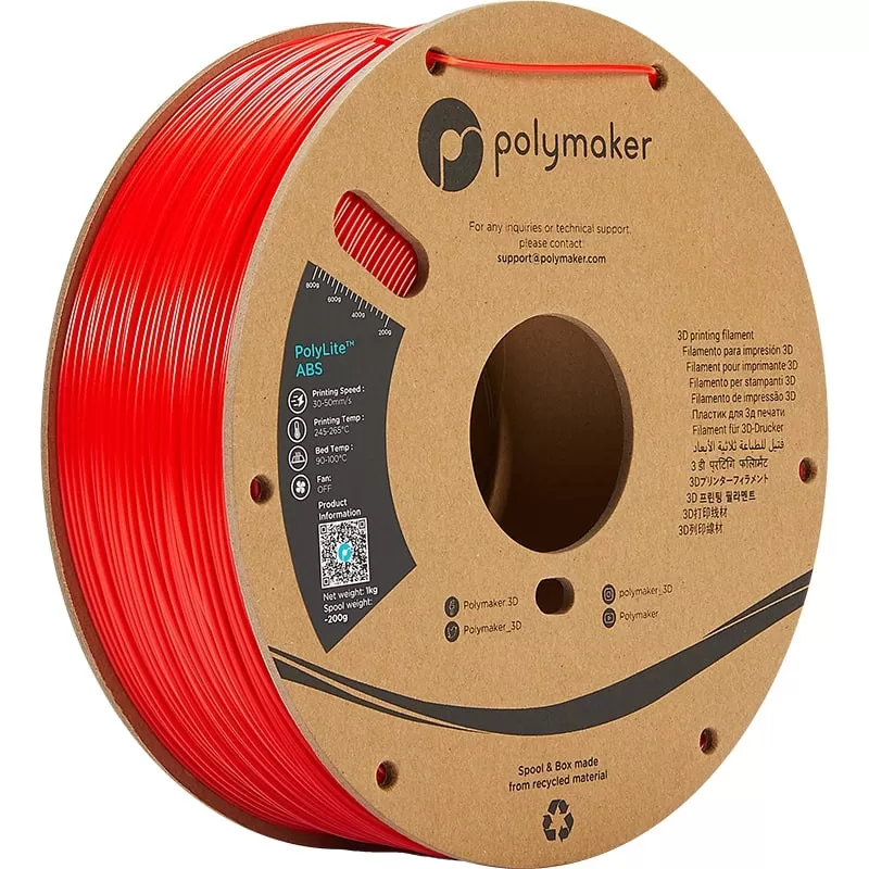 PolyLite ABS Rouge - 2.85mm - 1 kg PolyLite ABS Rouge - 2.85mm - 1 kg