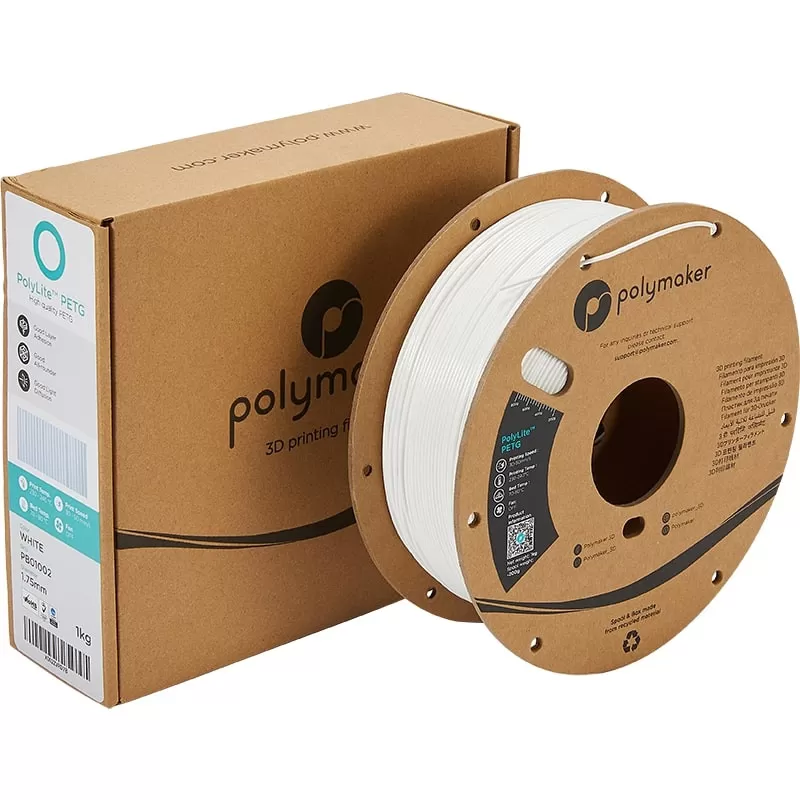 Emballage PolyLite PETG Blanc - 2.85mm - 1 kg Emballage PolyLite PETG Blanc - 2.85mm - 1 kg