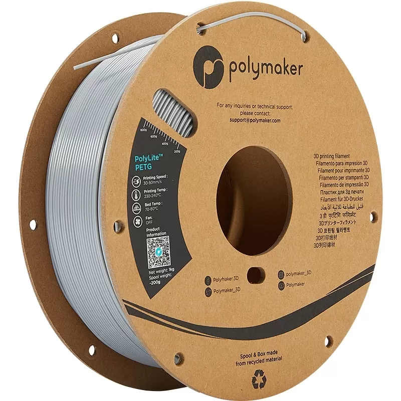 PolyLite PETG Gris - 1.75mm - 1 kg