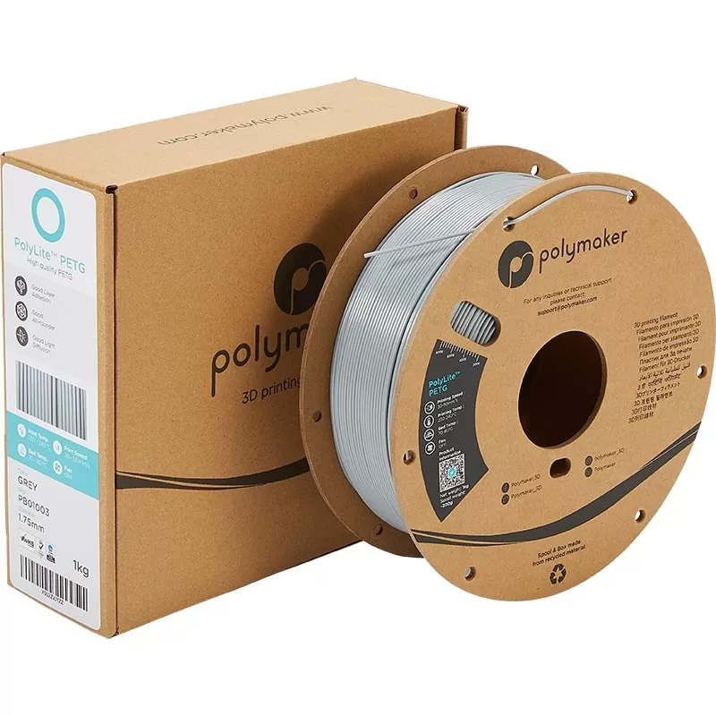 Emballage PolyLite PETG Gris - 1.75mm - 1 kg