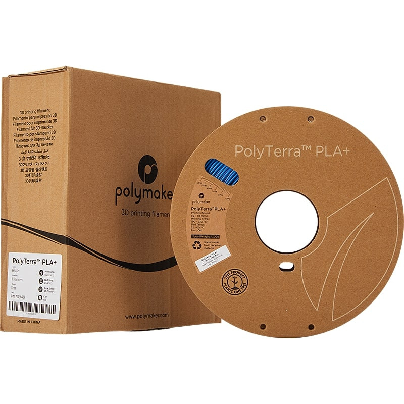 Emballage PolyTerra+ PLA Bleu - 1.75mm - 1 kg Emballage PolyTerra+ PLA Bleu - 1.75mm - 1 kg
