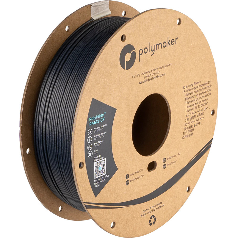 Polymide PA612-CF Noir - 1.75mm - 500 g Polymide PA612-CF Noir - 1.75mm - 500 g