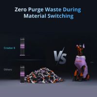 Flashforge Creator 5 Zero Purge Waste impresión limpia multicolor