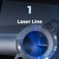 EinScan Trak con una única línea láser para zonas profundas
